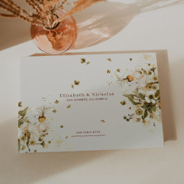 Libro De Visitas Boho Otoño Flor Silvestre | Boda Botánica