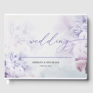Libro De Visitas Boho polvoriento morado azul malva primavera boda 