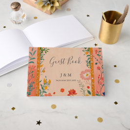 Libro De Visitas Boho Summer Pink Floral Wedding