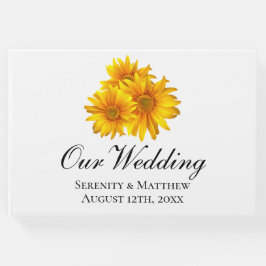 Libro De Visitas Boho Sunflowers Country Yellow Floral Boda