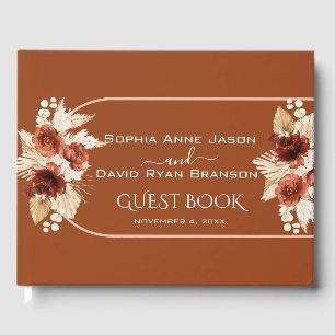 Libro De Visitas Boho Terracotta Arch Pampas Grass Floral Boda