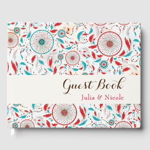 Libro De Visitas Boho Tribal plumas Atrapasueños Boda