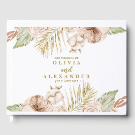 Libro De Visitas Boho Tropical Dried Floral Palm hojas boda