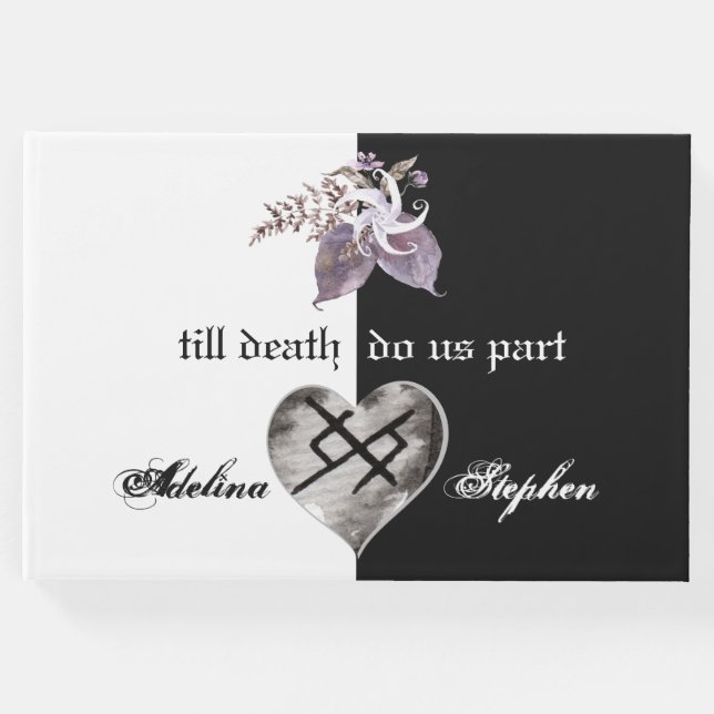 Libro De Visitas Boho Wildflower Gothic Viking Eternal Love Boda (Anverso)