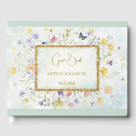 Libro De Visitas Boho Wildflower Rustic Green Wedding