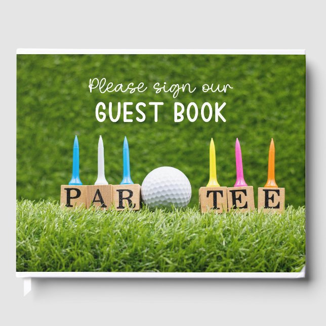 Libro De Visitas Bola de golf en césped verde golfista (Anverso)