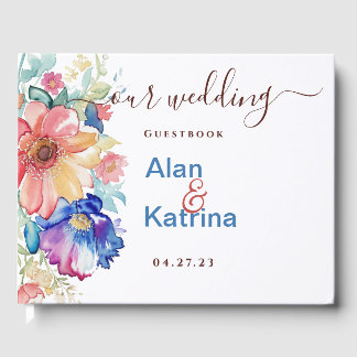 Libro De Visitas Bold Floral Wedding 
