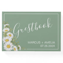 Bonito Basil Boda de Daisies verdes y blancos