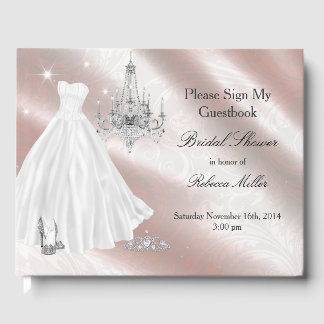 Libro De Visitas Bonito Boda Vestido Bridal Shower