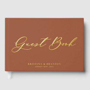 Libro De Visitas Bonito caligrafía moderna Boda de fotografía Terra