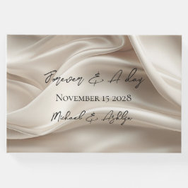 Libro De Visitas Bonito Champán Oro Faux Satin Boda