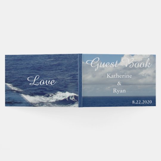 Libro de visitas bonito del boda del cielo azul de