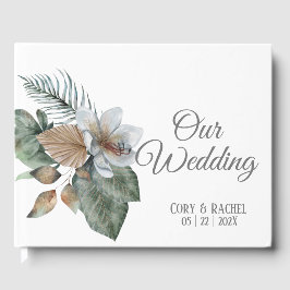 Libro De Visitas Bonito Earth Tone Boho Bouquet Boda Guestbook