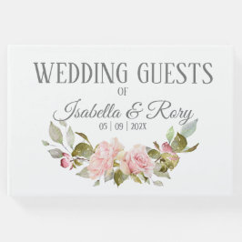 Libro De Visitas Bonito Rosa Rosas Bouquet Boda