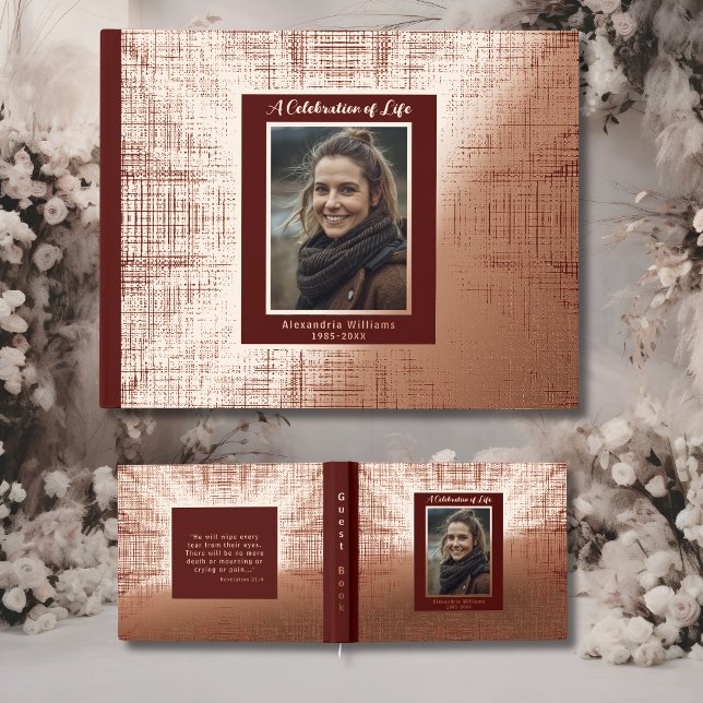 Libro De Visitas Borgoña Real Relieve metalizado Funeral Invitado B (Subido por el creador)