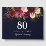 Libro De Visitas Borgoña Red Floral Navy 80th Birthday Guest Book<br><div class="desc">Borgoña Red Floral Navy 80th Birthday Guest Book Para ver el conjunto correspondiente ver Niche y Nest Store</div>