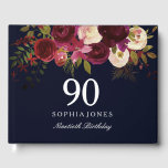 Libro De Visitas Borgoña Red Floral Navy 90th Birthday Guest Book<br><div class="desc">Borgoña Red Floral Navy 90th Birthday Guest Book Para ver el conjunto correspondiente ver Niche y Nest Store</div>