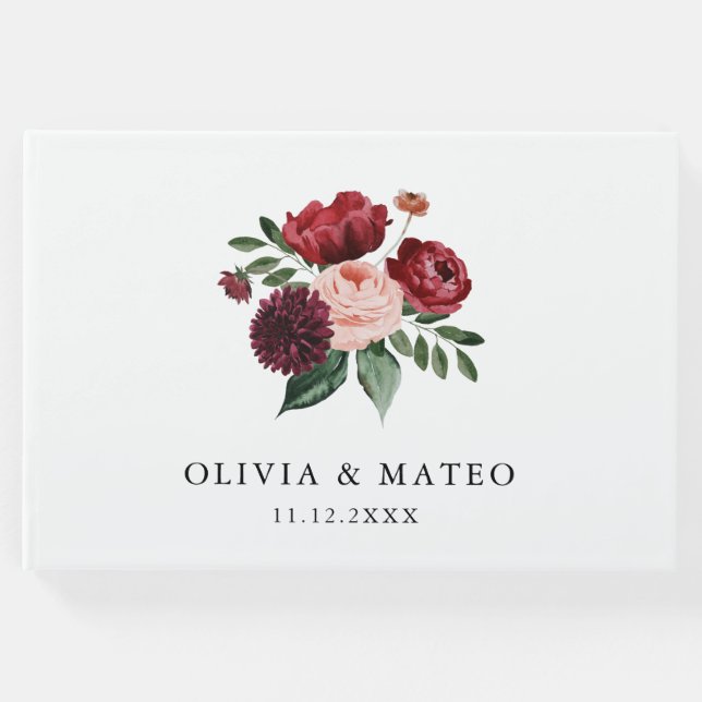 Libro De Visitas Borgoña y Boda floral de Rubor (Anverso)