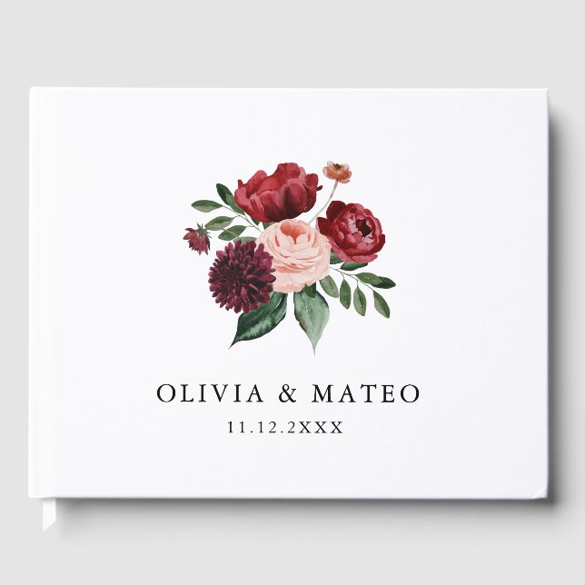 Libro De Visitas Borgoña y Boda floral de Rubor (Anverso)