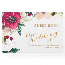 Borgoña y oro | Boda Rústico De Caída Floral