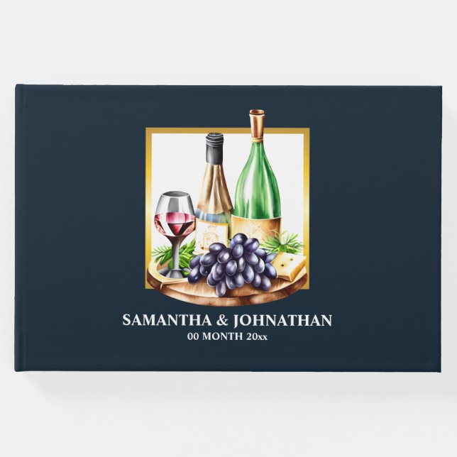 Libro De Visitas Botellas de vino acuático país vinícola (Anverso)