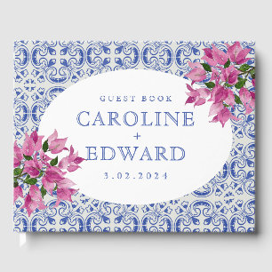 Libro De Visitas Bougainvillea Bluetile Boda Mediterráneo