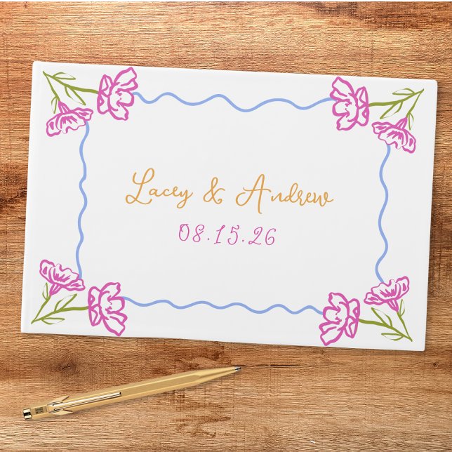 Libro De Visitas Bougainvillea Boda floral italiana (A keepsake to cherish! Personalize this Amalfi Coast-inspired guest book for your special day.)