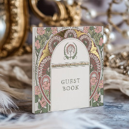 Libro De Visitas Bougainvillea Boda Oro Verde Rosa