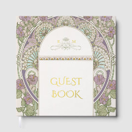 Libro De Visitas Bougainvillea Gold Wedding Art Nouveau
