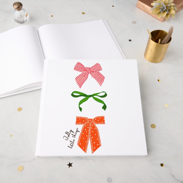 Libro De Visitas Bow Jolly Little Things Navidad  (Anverso Abierto)