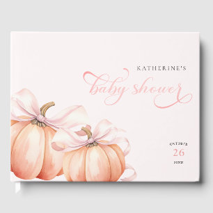 Libro De Visitas Bow rosa de calabaza Baby Shower