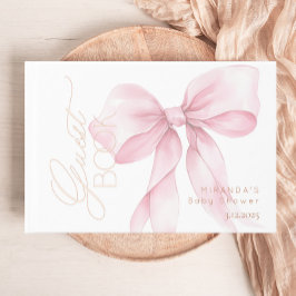 Libro De Visitas Bow rosa Es una ducha de bebé chica