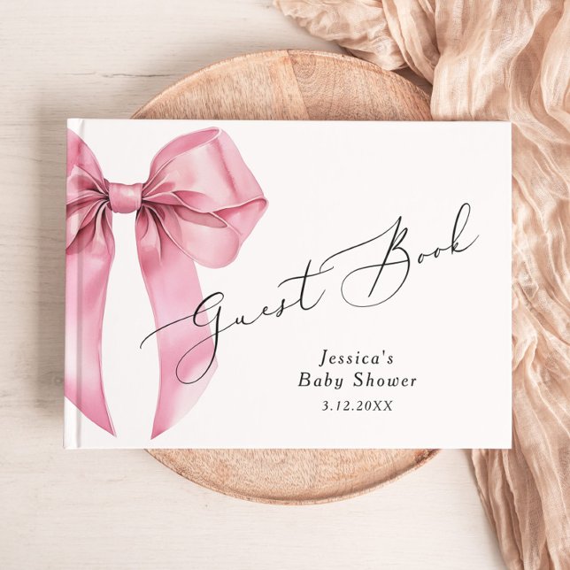 Libro De Visitas Bow rosa Es una ducha de bebé chica (Subido por el creador)
