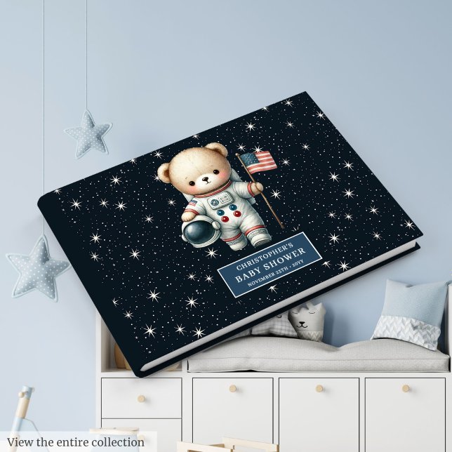Libro De Visitas Boy Baby Shower Guest Book Personalizado Teddy Bea (Boy Baby Shower Guest Book Custom Teddy Bear)