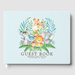 Libro De Visitas Boys Safari Jungle Baby Shower Guest Book