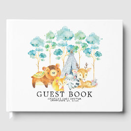 Libro De Visitas Boys Tribal Woodland Baby Shower Guest Book
