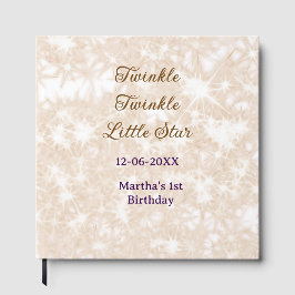 Libro De Visitas Brown glitter twinkle twinkle little star birthday