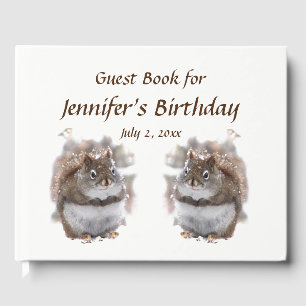 Libro De Visitas Brown Squirrels Animal Birthday Party Guest Book