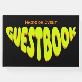 Libro De Visitas Bubble Chubby Personalizado retro amarillo