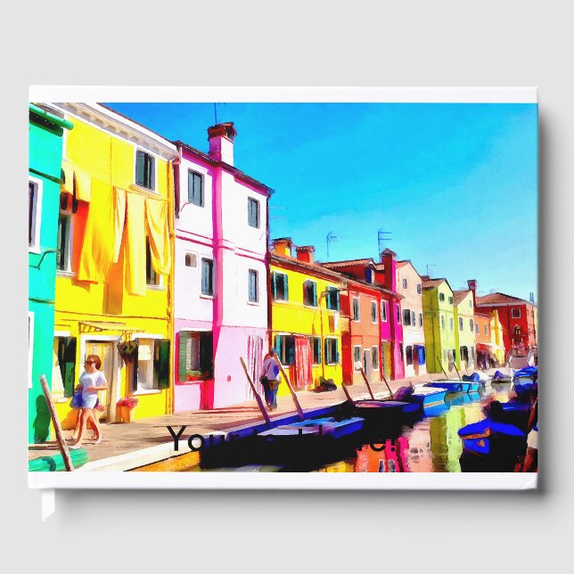 Libro De Visitas Burano, pintura acuarela de Venecia (Anverso)