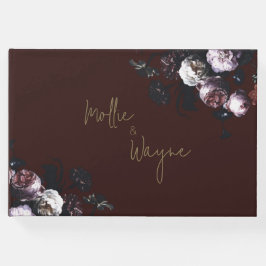 Libro De Visitas Burgundy Floral Guest Book