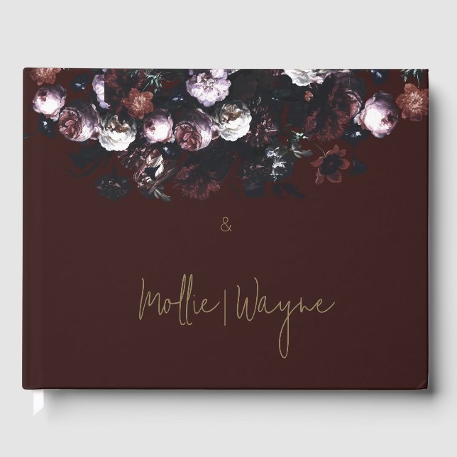 Libro De Visitas Burgundy Floral Guest Book #2 (Anverso)
