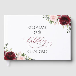 Libro De Visitas Burgundy Flowers, Pink Flowers, Boho, Birthday