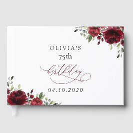 Libro De Visitas Burgundy Flowers, Red Flowers, Greenery, Birthday