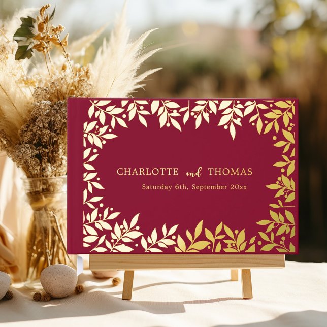 Libro De Visitas Burgundy gold botanical wedding  (Subido por el creador)