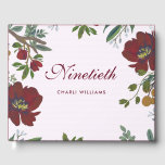 Libro De Visitas Burgundy Red Flowers 90th Birthday Guest Book<br><div class="desc">Burgundy Red Flowers 90th Birthday Guest Book Para ver el conjunto a juego ver Niche y Nest Store</div>