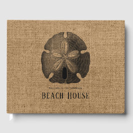 Libro De Visitas Burlap Sand Dollar Shell Beach House