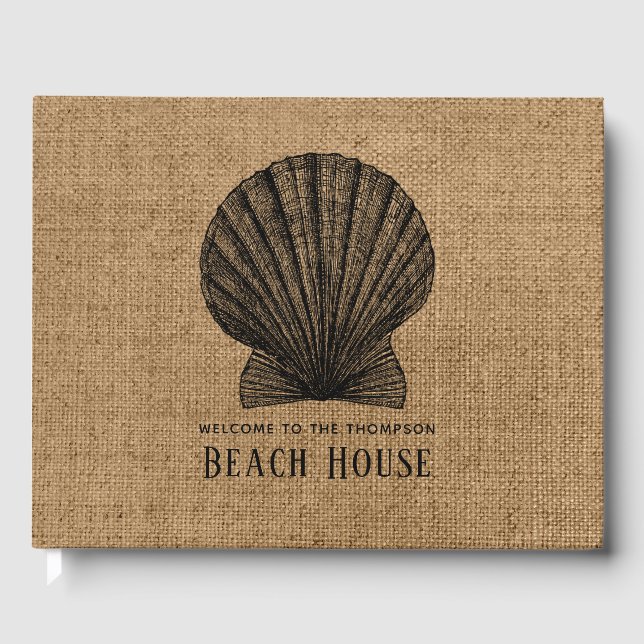 Libro De Visitas Burlap Shell Beach House (Anverso)