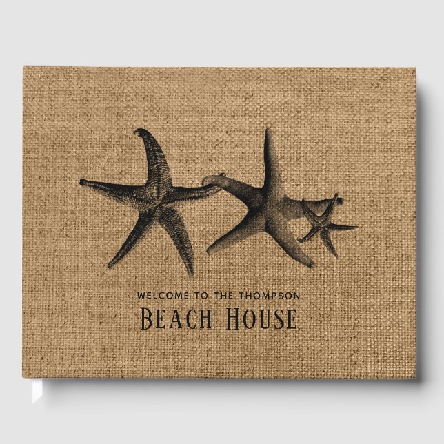 Libro De Visitas Burlap Starfish Family Beach House (Anverso)