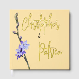 Libro De Visitas Butter Yellow & Lilac SunOrchid Photo Wedding